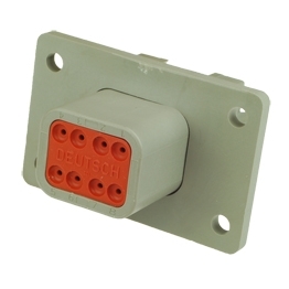 Deutsch DT04-08PA-L012  - 8 way Grey Rectangular Flange Connector Deutsch DT Series