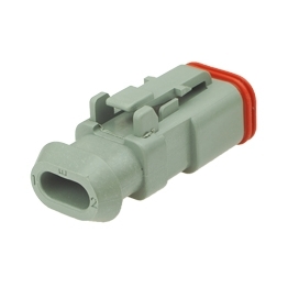 Deutsch DT06-2S-CE04 - 2 Way Plug Deutsch DT-Series with Reduced Dia. Seal (E-Seal) and Shrink Boot Adapter