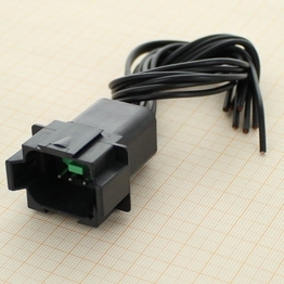 DT04-08PB-C015-PT - Full  assembled 8 Way Male Black Deutsch DT Connector, Coding B with Reduced Dia. Seals